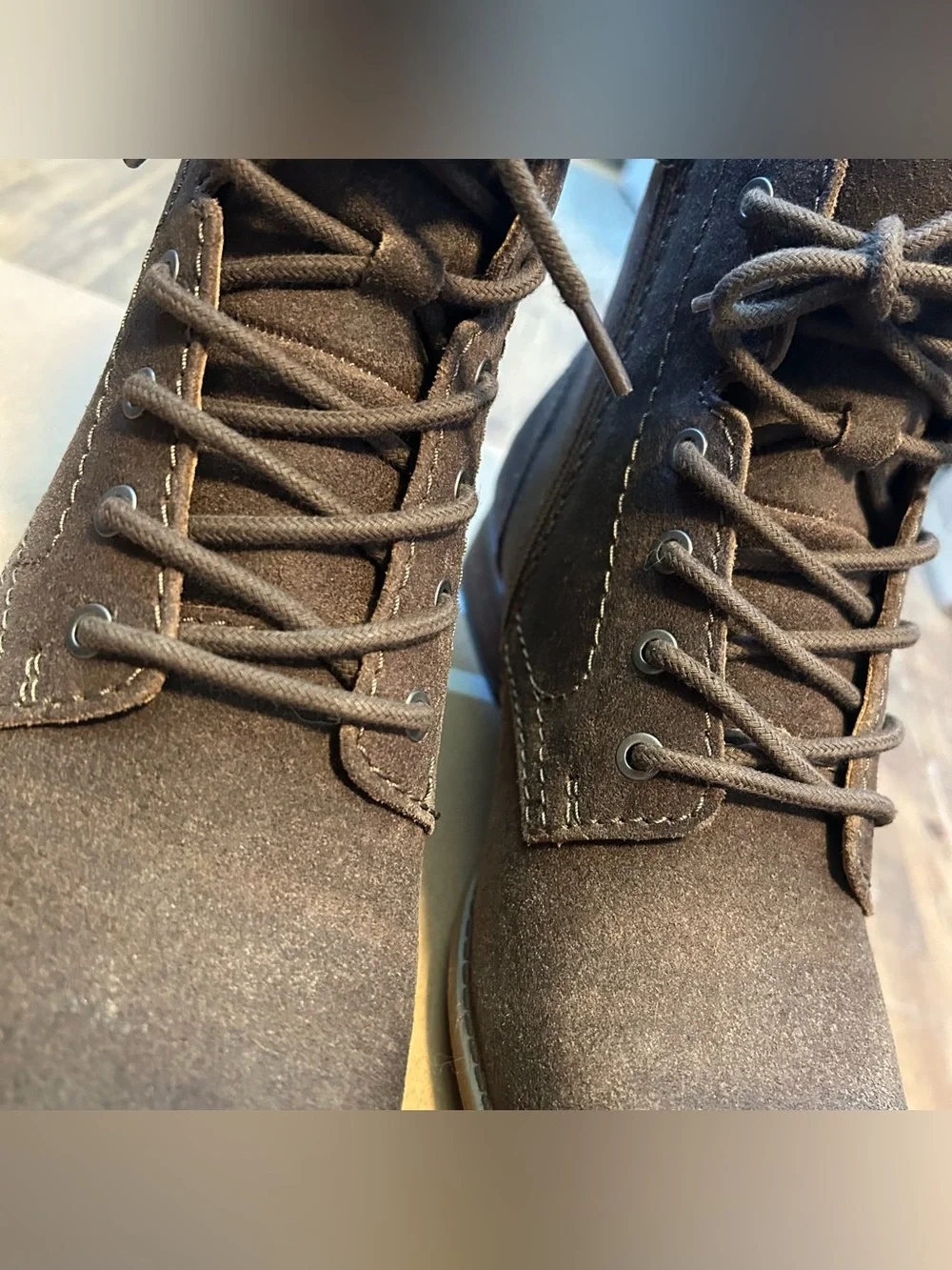 New Earth Leather Lace-Up Ankle Boots Janel Medium Brown Size Womens Size 7 M